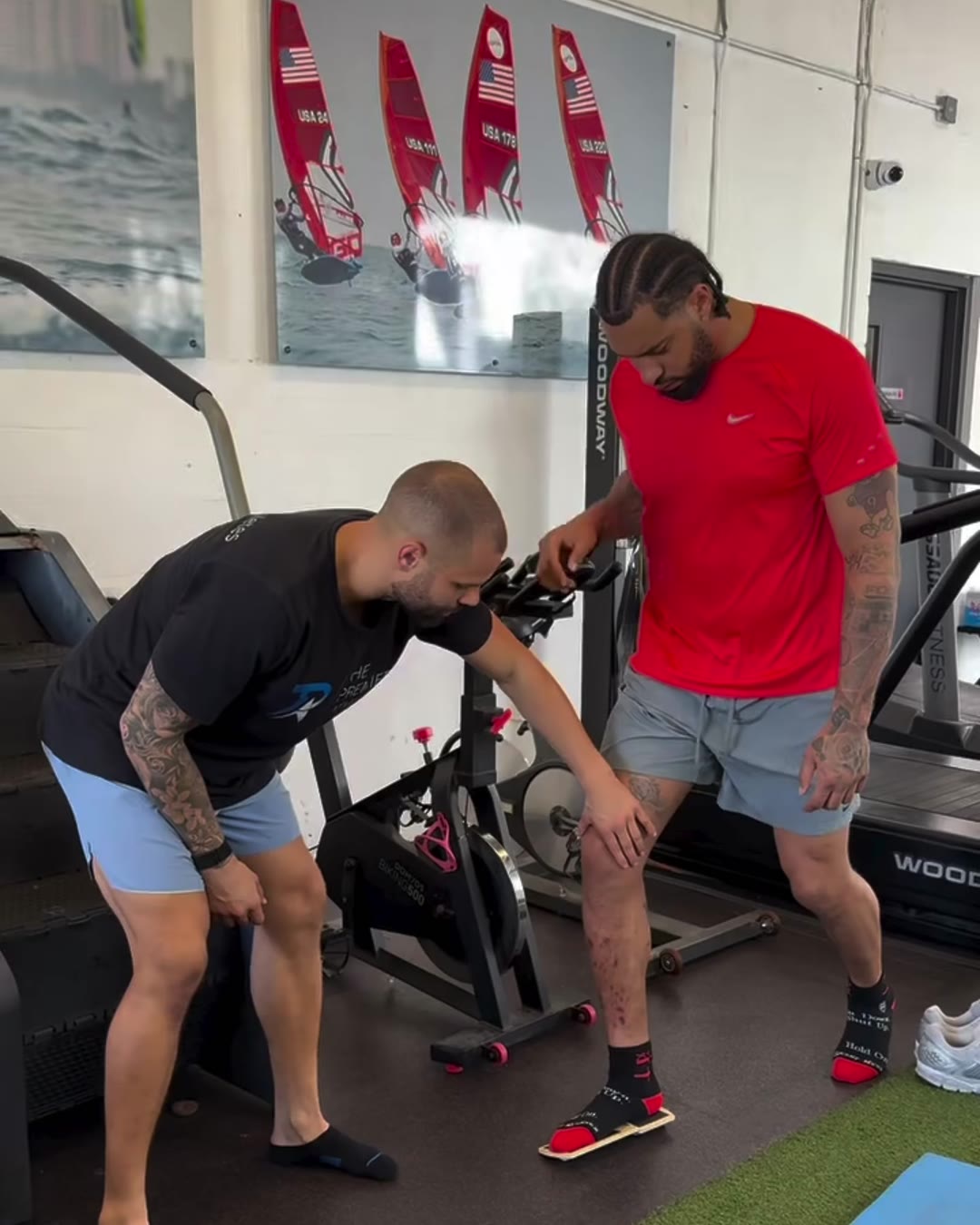 Dr. Evan Motlong coaching single-leg training